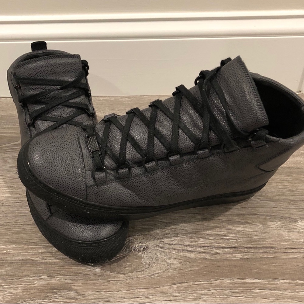 Balenciaga high tops in gunmetal gray like new